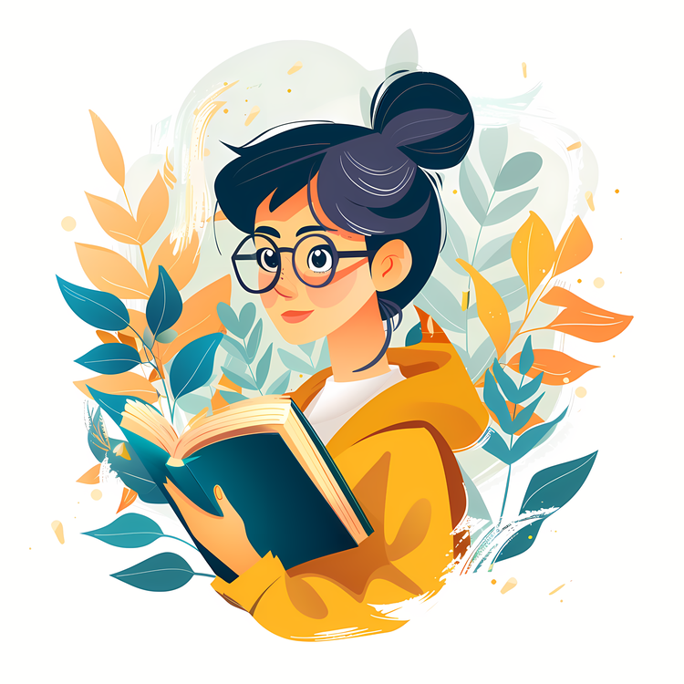 World Storytelling Day,Woman In Glasses,Reading A Book