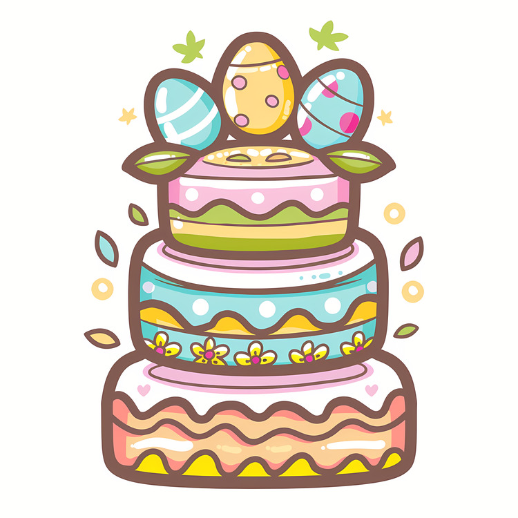 Easter Cake,Vector,Food Illustration