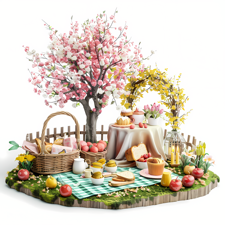 Springtime,Picnic,Apple Orchard