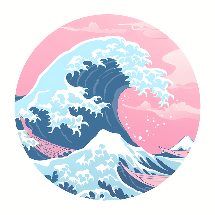 Sea Waves,Pink,Waves