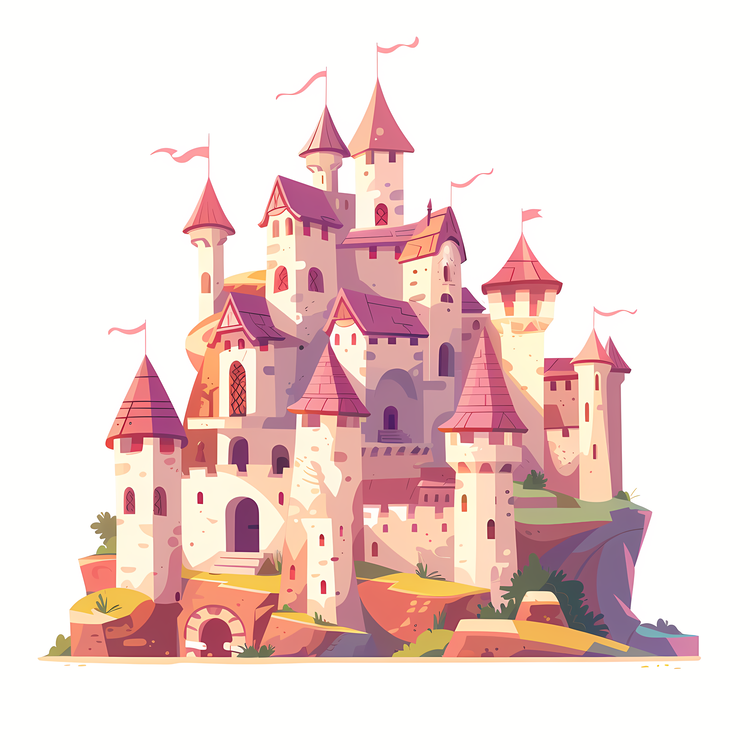 Middle Ages Castle,Castle,Pink