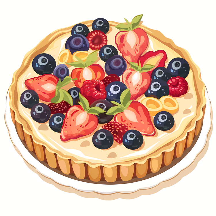 Fruit Tart,Cake,Berries