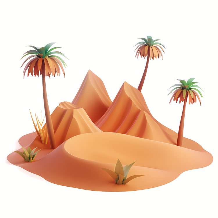 Desert,Palm Trees,Sand Dunes