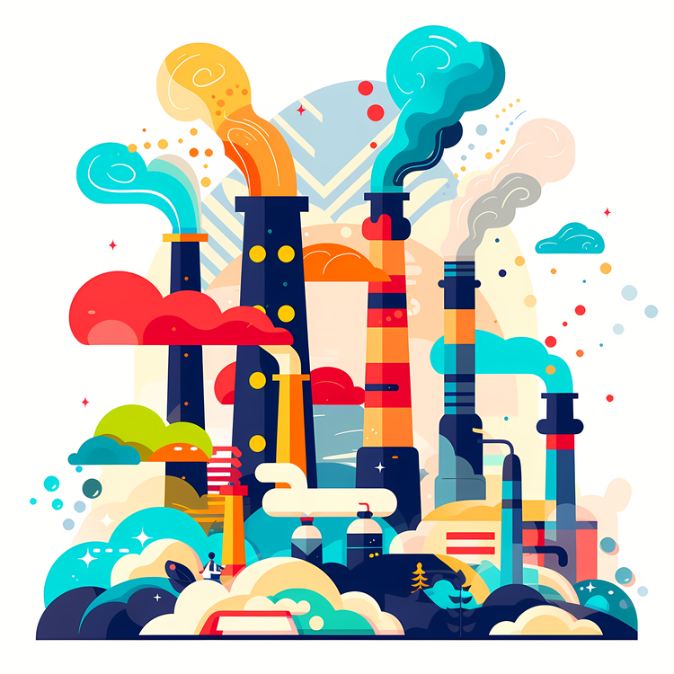 Environment Pollution,Industrial,Smoke Stacks