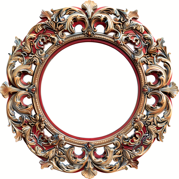 Round Frame,Ornate,Floral