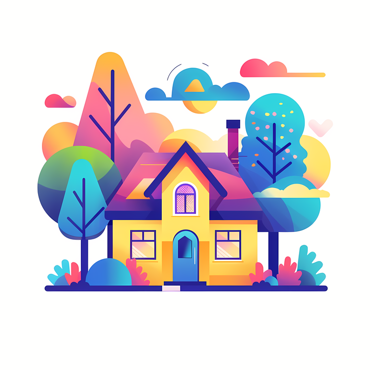 Cartoon Home,Cottage,House