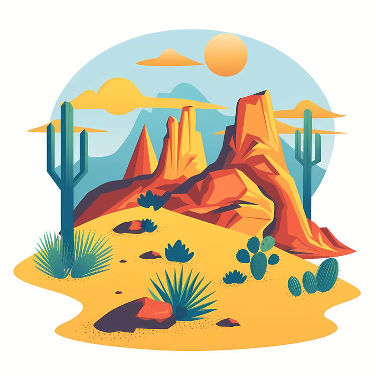 Desert,Cactus,Rock Formation