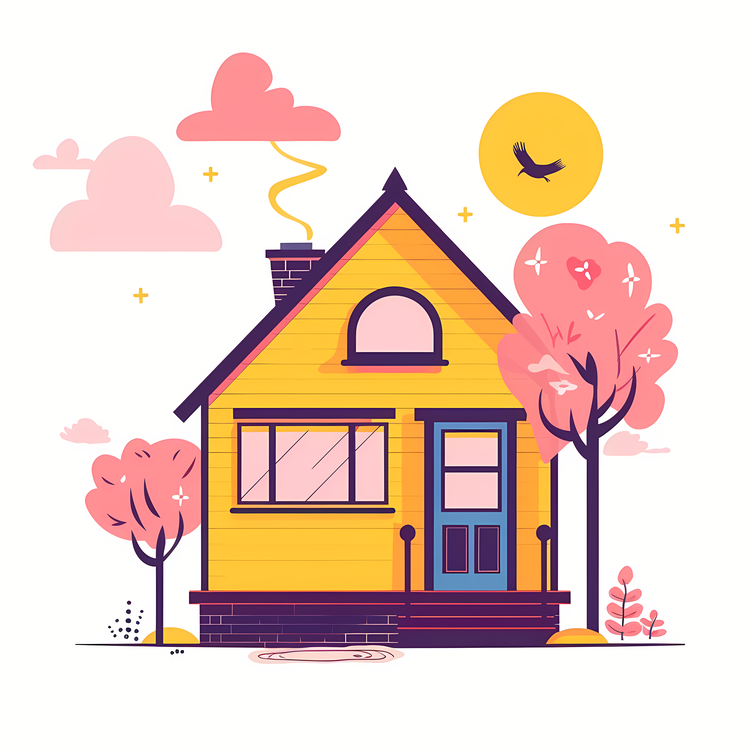 Cartoon Home,House,Cute