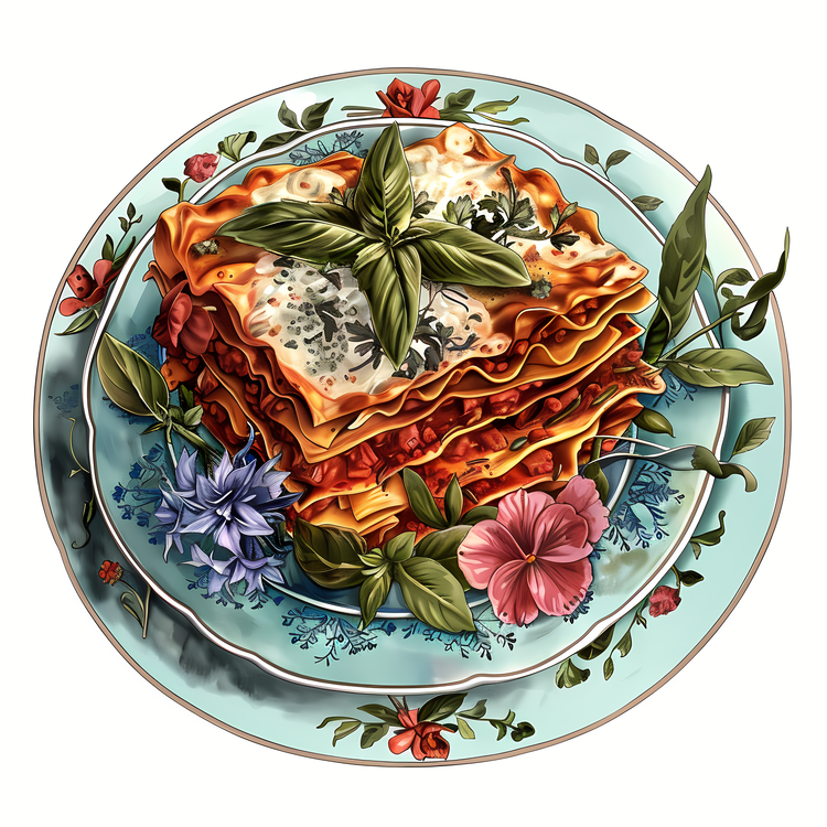 Lasagna,Layered,Floral