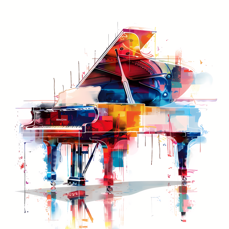 Piano,Colorful Painting,Art
