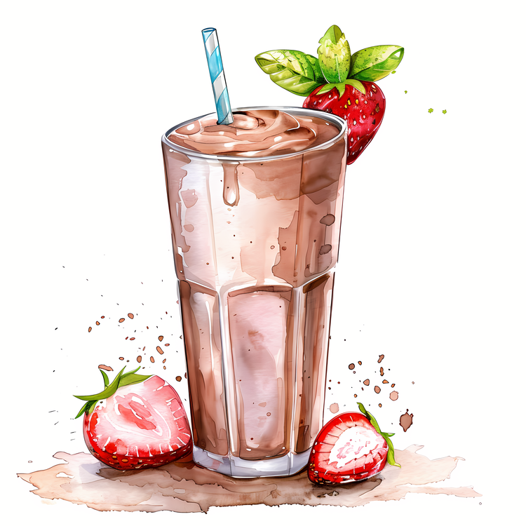 Vegan Protein Shake,Watermelon Juice,Strawberries