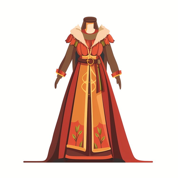 Middle Ages Costume,Medieval,Red Robe