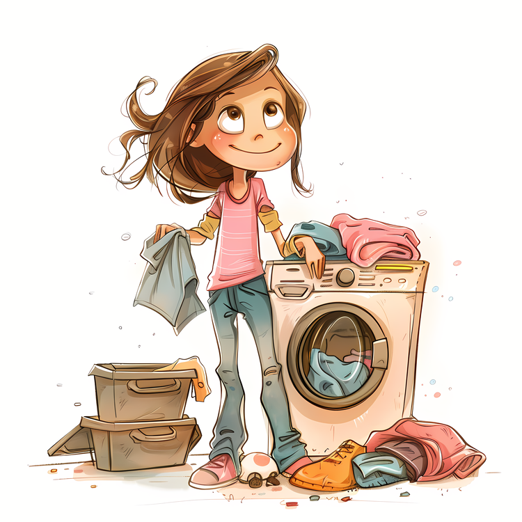Laundry Day,Girl,Laundry