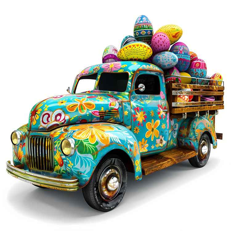Easter Truck,Easter,Floral