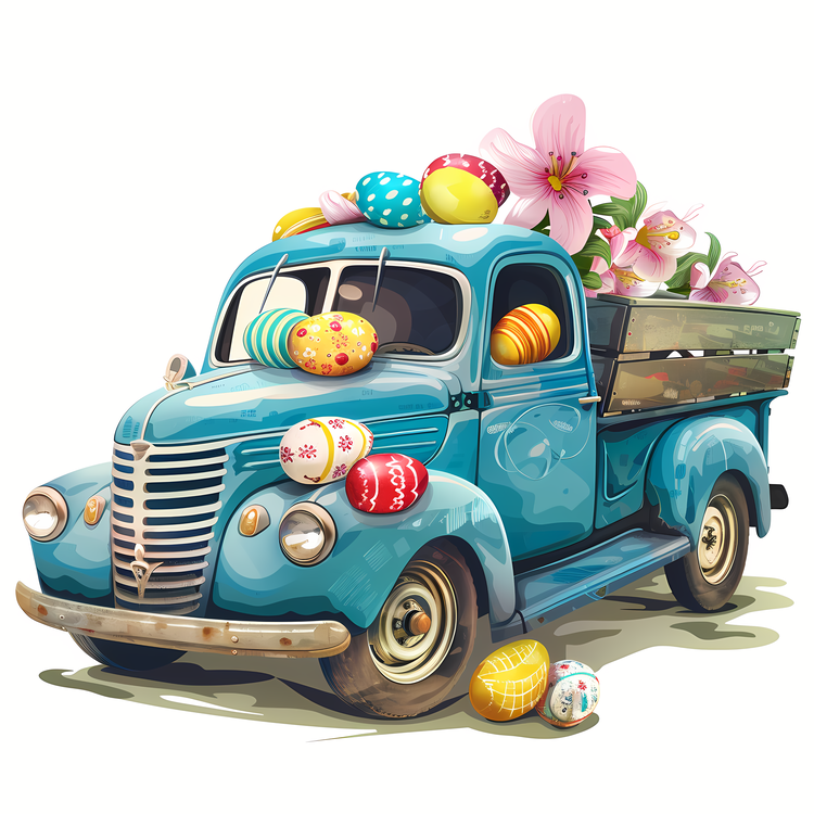 Easter Truck,Classic Car,Easter Egg