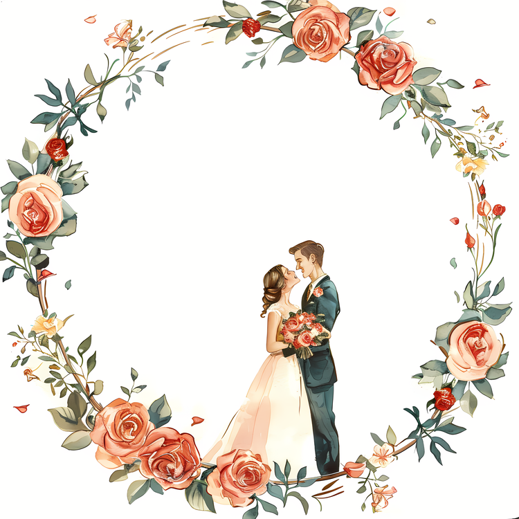 Wedding Frame,Watercolor,Wedding