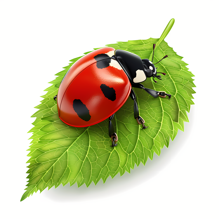 Ladybug,Red Ladybug,Green Leaf