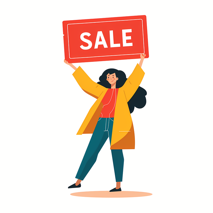 Woman Sale Banner,Happy Sales Woman,Smiling Salesperson