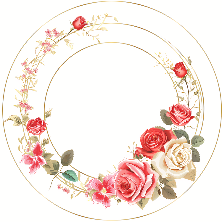 Wedding Frame,Wreath,Roses