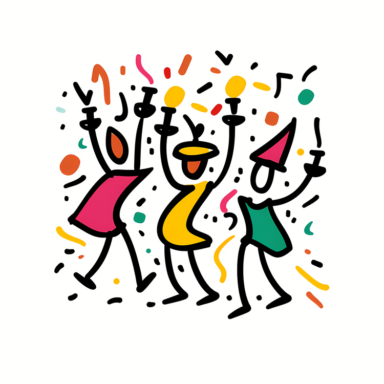 Party Day,Hand Drawn,Colorful