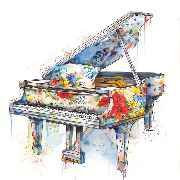 Piano,Painting,Grand Piano