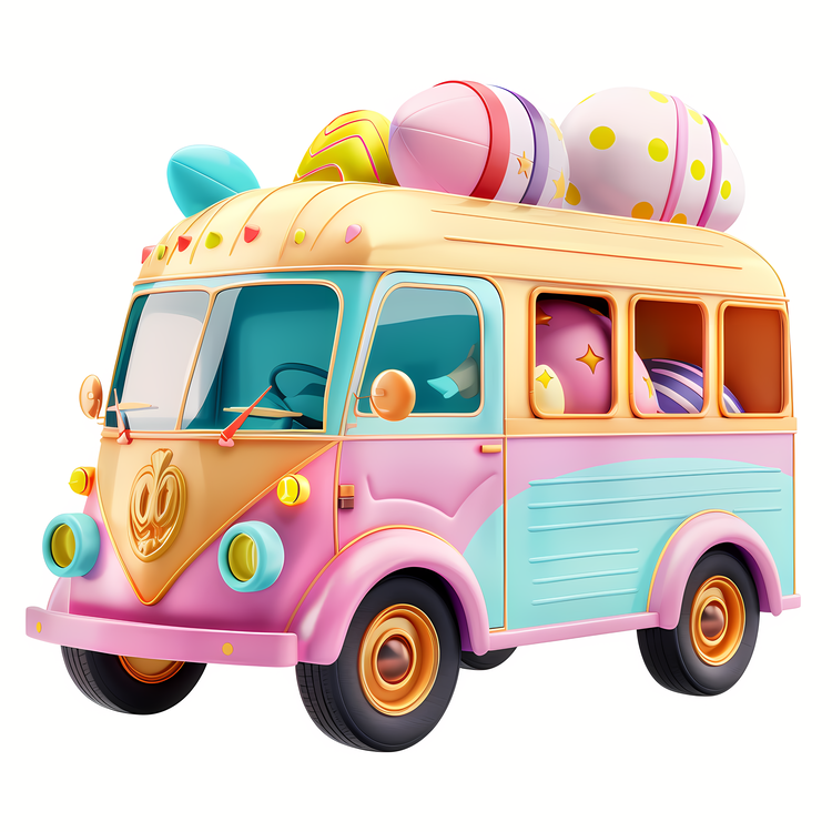 Easter Truck,Cartoon,Colorful