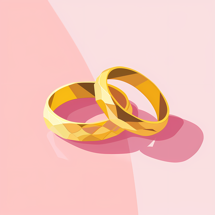 Gold,Wedding Rings,Pink Background