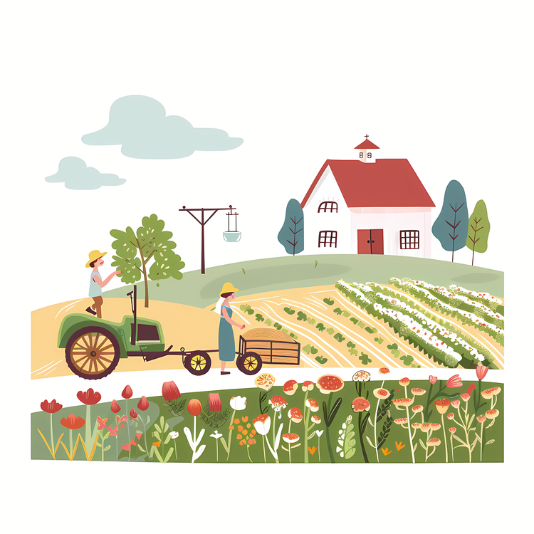 Spring Farming Life,Farm,Tractor