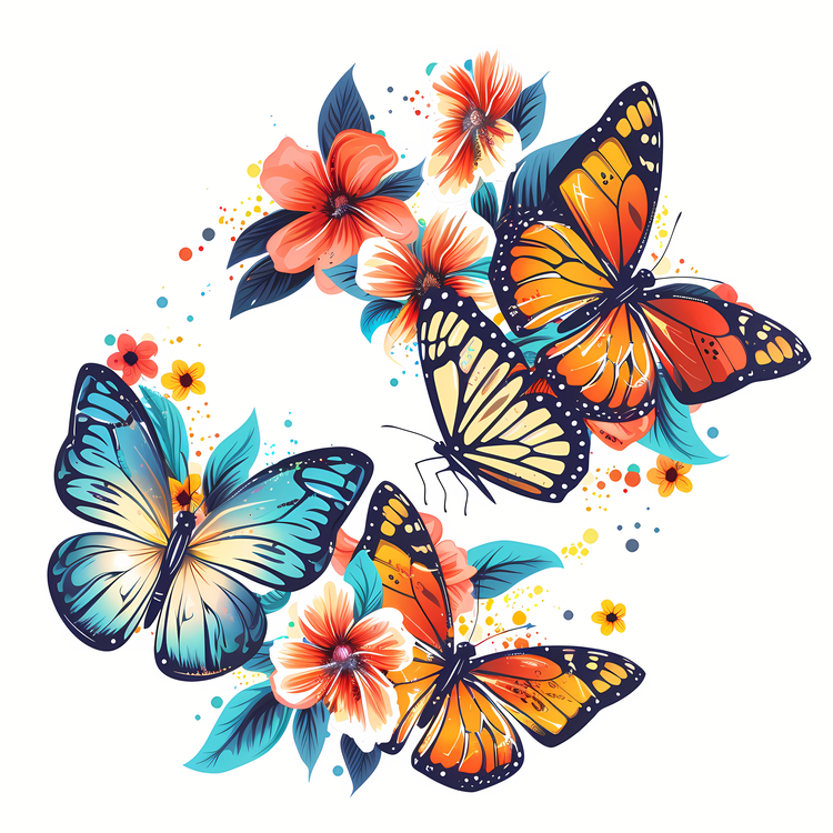 Butterflies,Flower,Colors