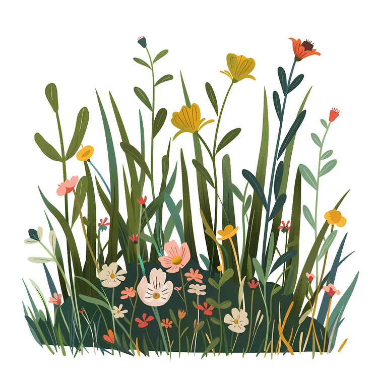 Spring Grass,Flowers,Foliage