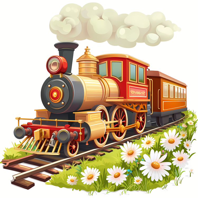 Spring,Train,Vintage