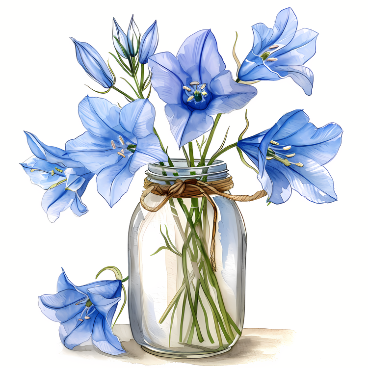 Bluebell Flower,Watercolor,Flower
