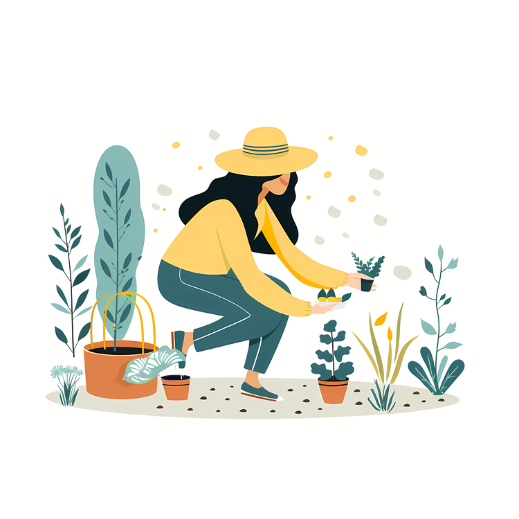 Gardening,Arbor Day,Woman Watering Plants