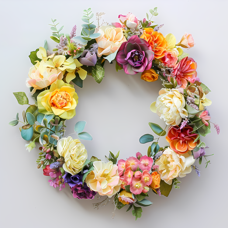 Flower Wreath,Colorful,Floral