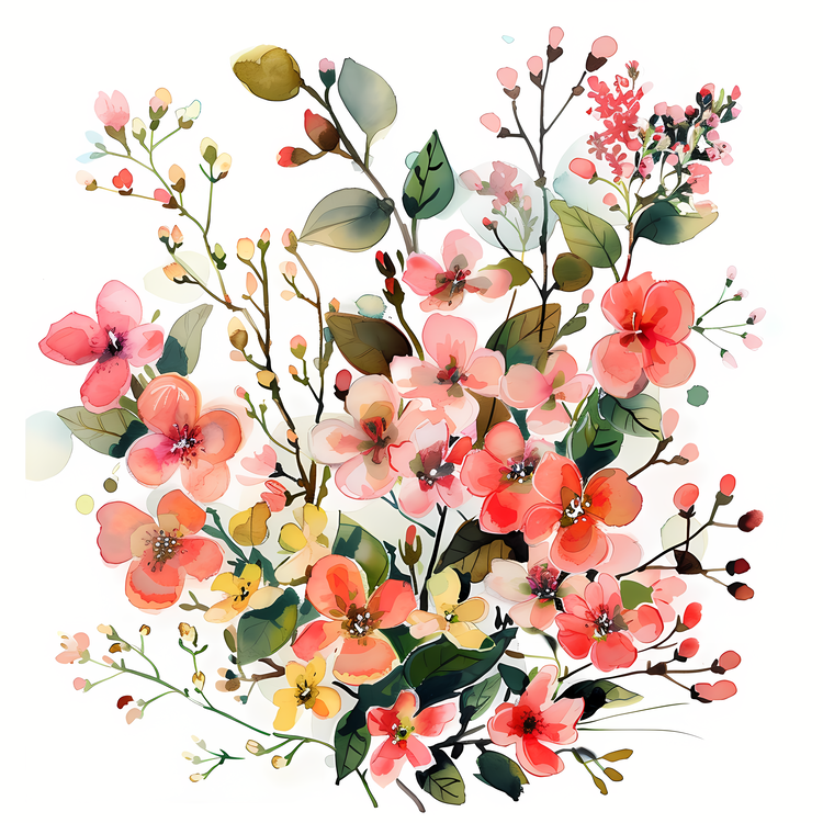 Spring,Watercolor,Floral