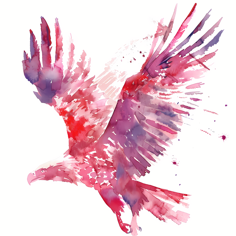 Watercolor Painting Eagle,Wings,Bird