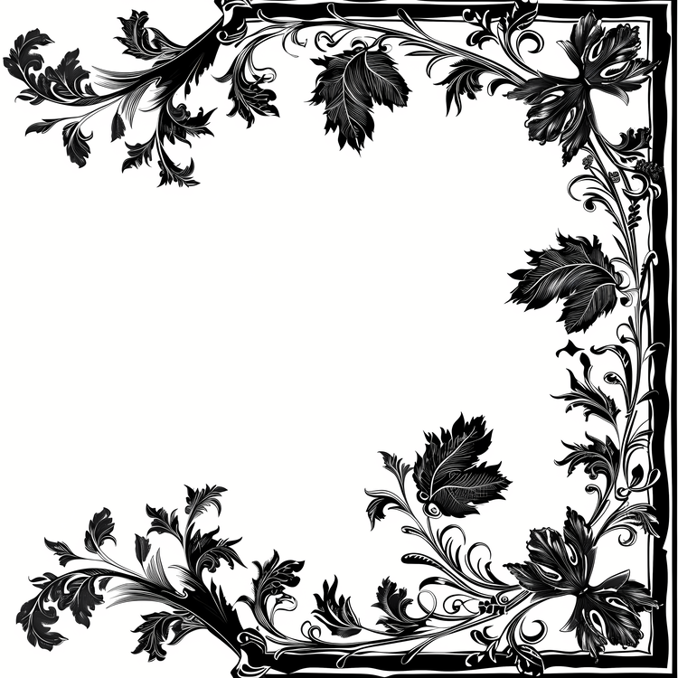 Border Texture,Black And White,Floral Pattern