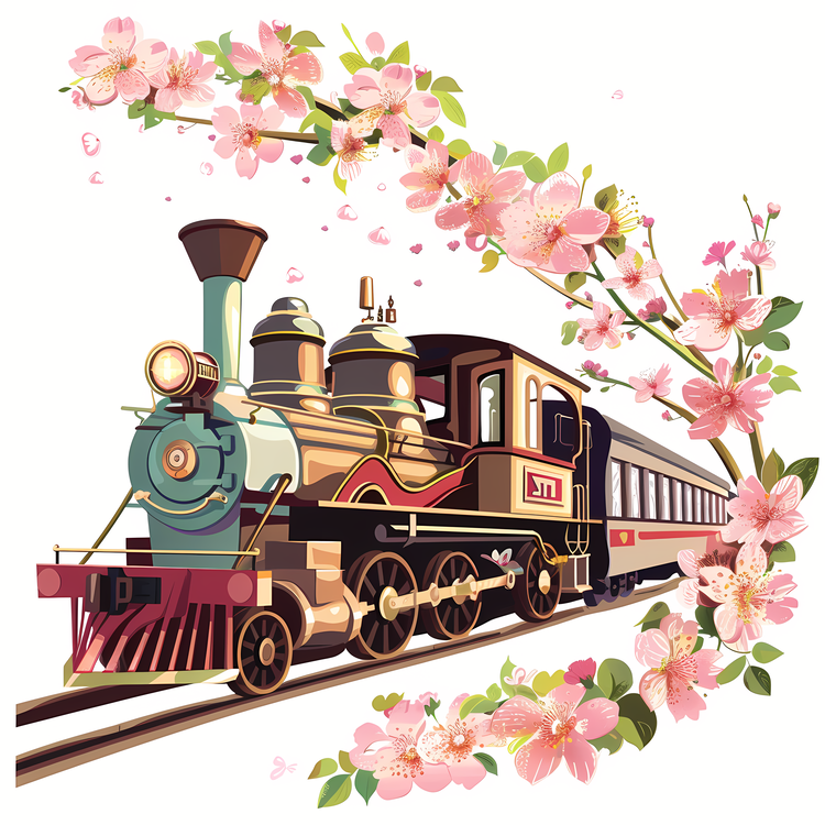 Spring,Train,Steam Train