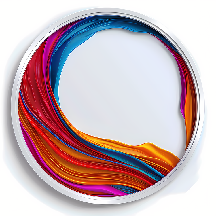 Round Frame,Colorful Swirls,Abstract Artwork