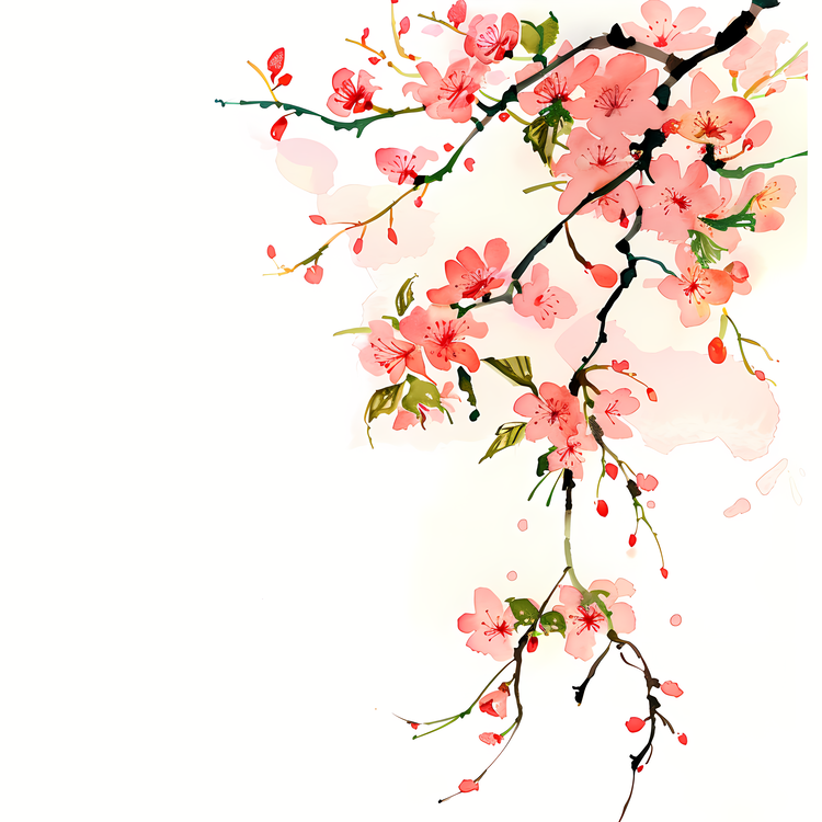 Spring,Watercolor,Spring Blossoms