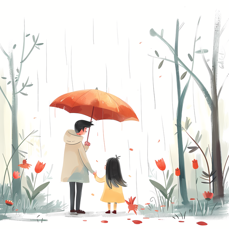 Spring,Rainy Day,Family