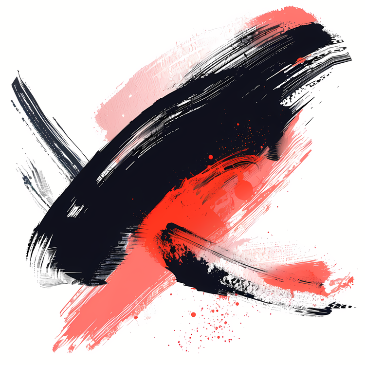 Brush Stroke,Paint,Red And Black
