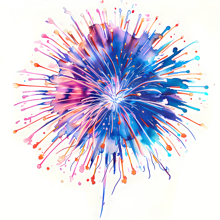 Firework,Abstract,Watercolor