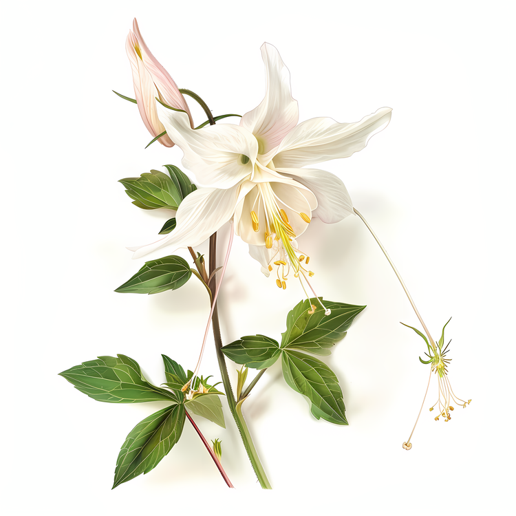 Columbine Flower,Flower,White