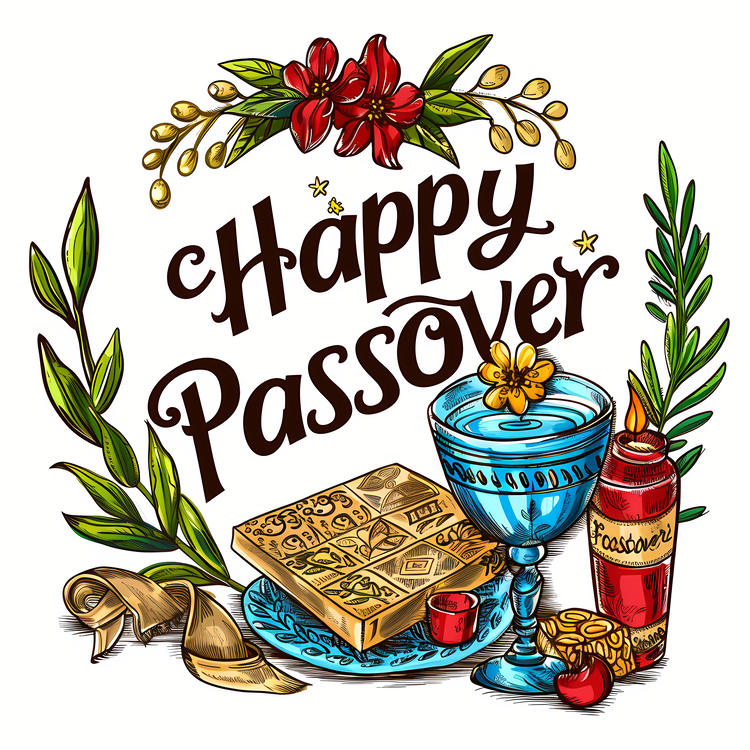 Happy Passover,Wine And Bread,Roses And Candles