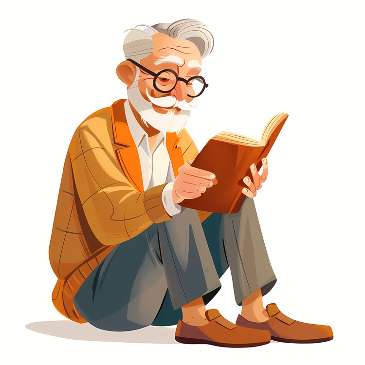 World Storytelling Day,Old Man Reading Book,Senior Citizen Reading Book