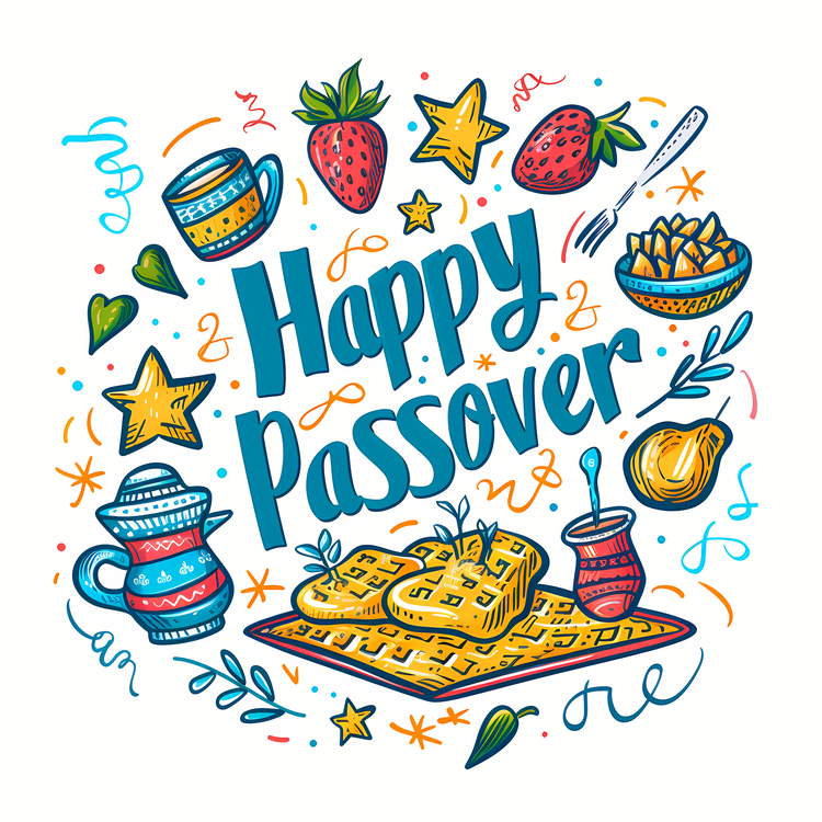 Happy Passover,Doodles,Hand Drawn