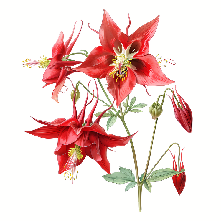Columbine Flower,Red,Flowers