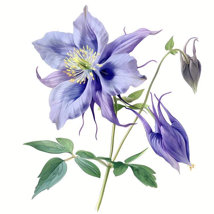 Columbine Flower,Clematis,Blue