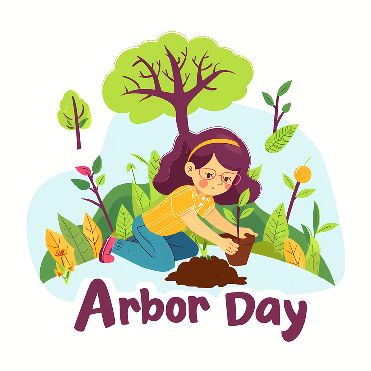 Arbor Day,Tree Planting,Girl In The Garden